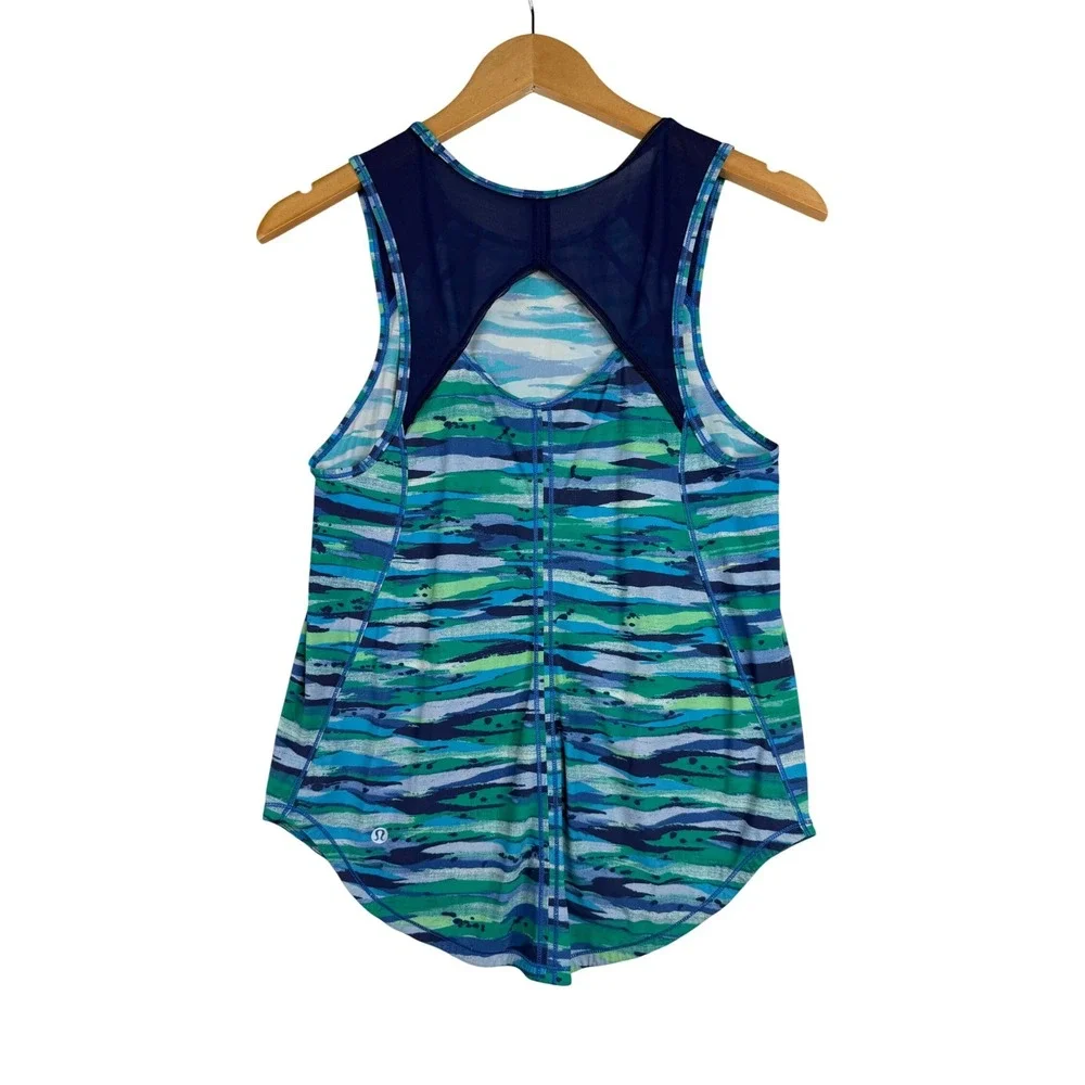 Lululemon Women's Sculpt Sleeveless Tank Top size 2 Blue/Green
